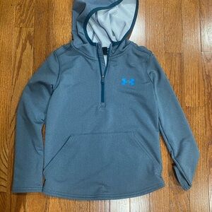 Under Armour Gray and Blue Quarter-Zip Hoodie